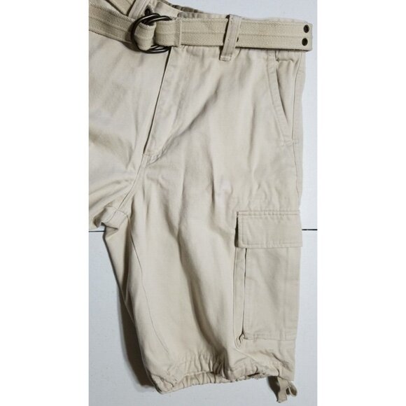 Cargo Shorts Emergency Exit Cotton Stone Color Flat Front Pockets Men's 34 NWT - Picture 9 of 13